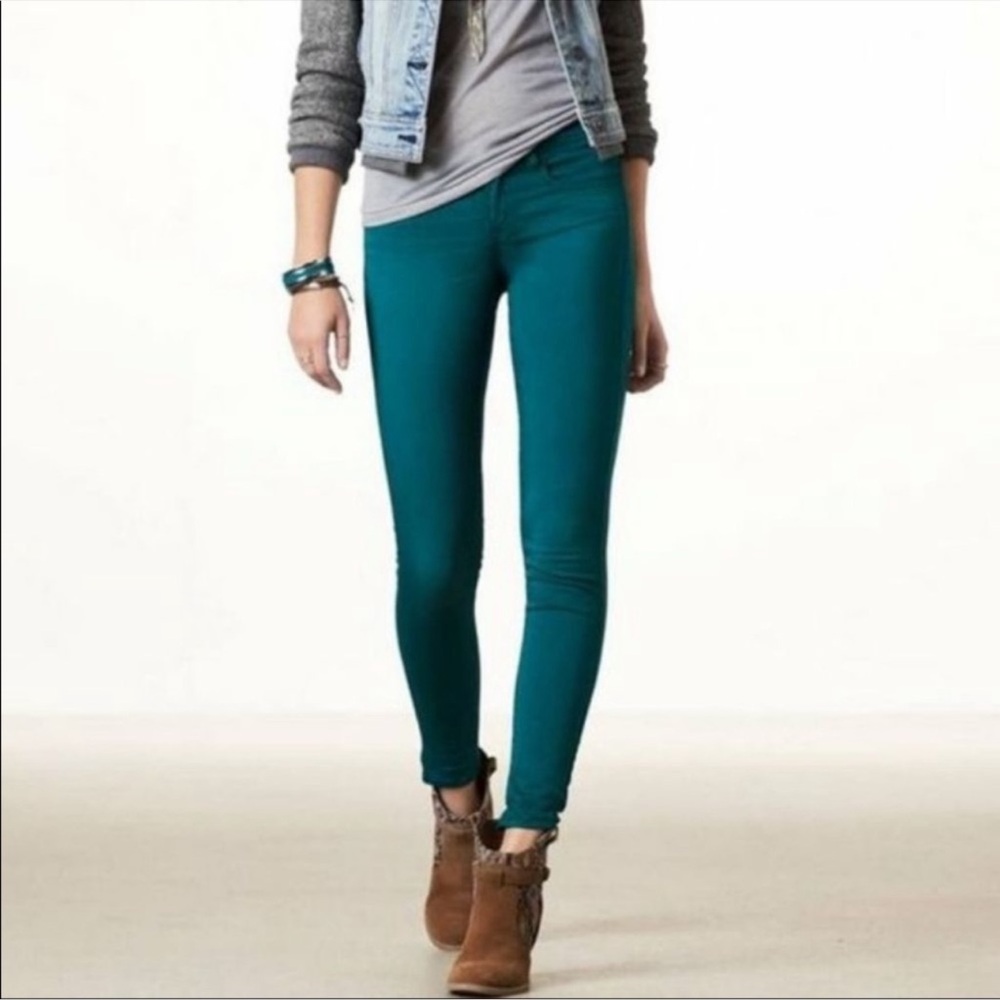 Lila Ryan Skinny Pants Teal Size 6